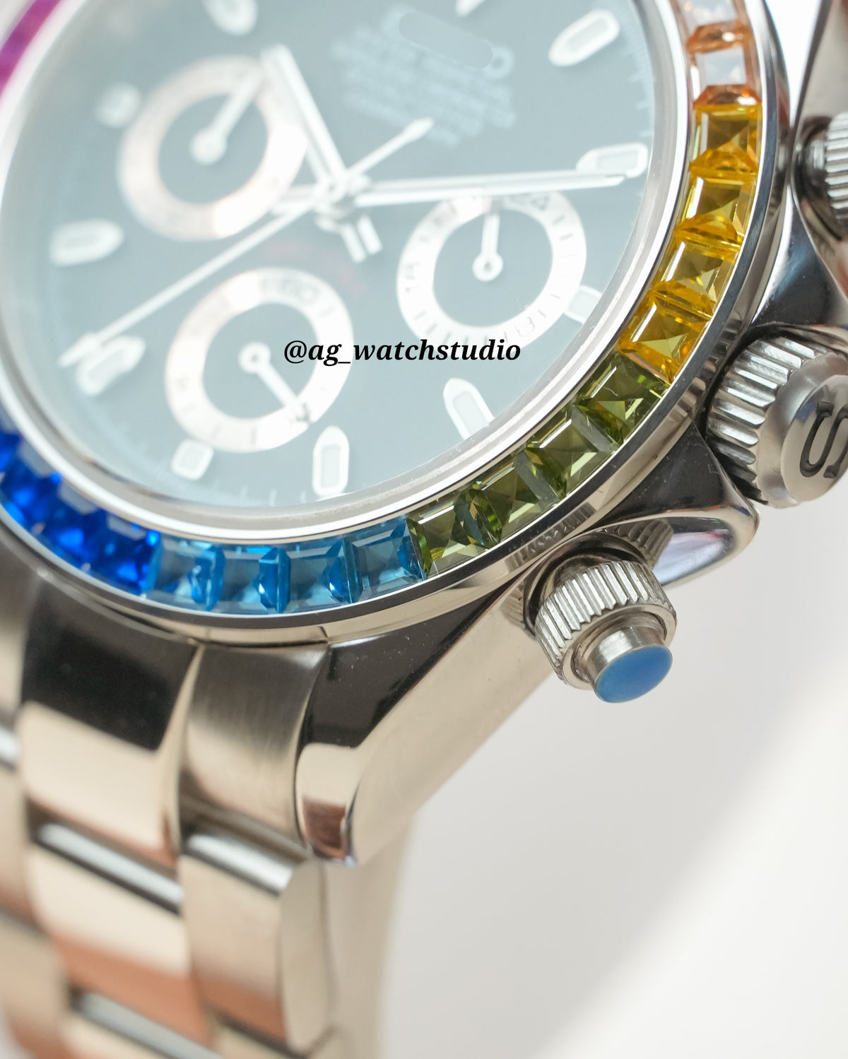 Seiko Mod Rainbow Daytona with VK63 Mechaquartz Chronograph Movement.