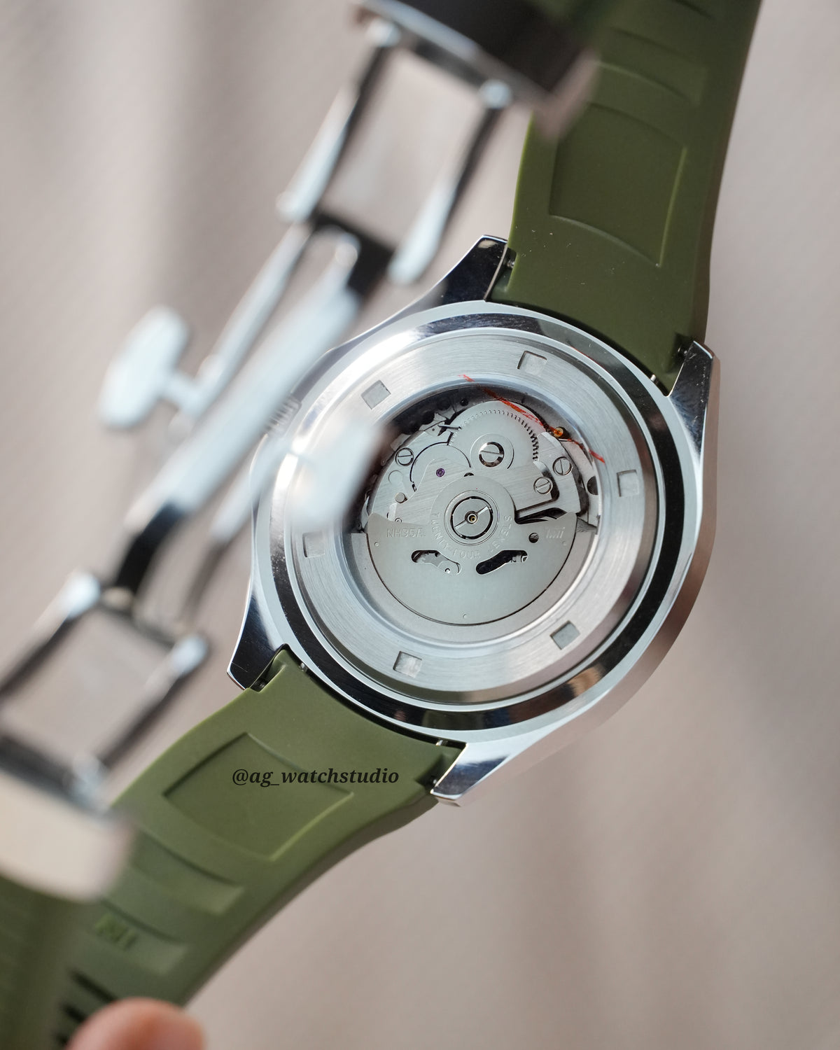 Seiko Mod Aquanaut with NH35 Movement (Olive Green)