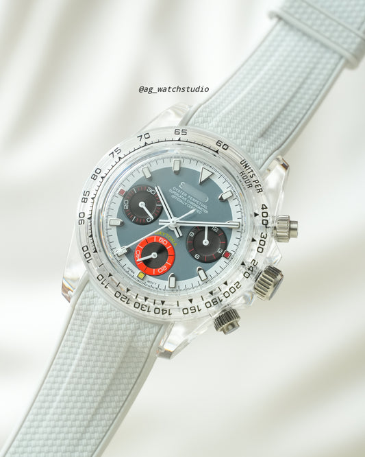 “Feather” - Crystal Clear Daytona inspired Chronograph Watch Build ( Clear/Transparent )