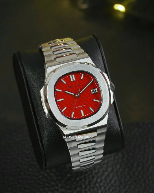 Seiko Mod Nautilus Red