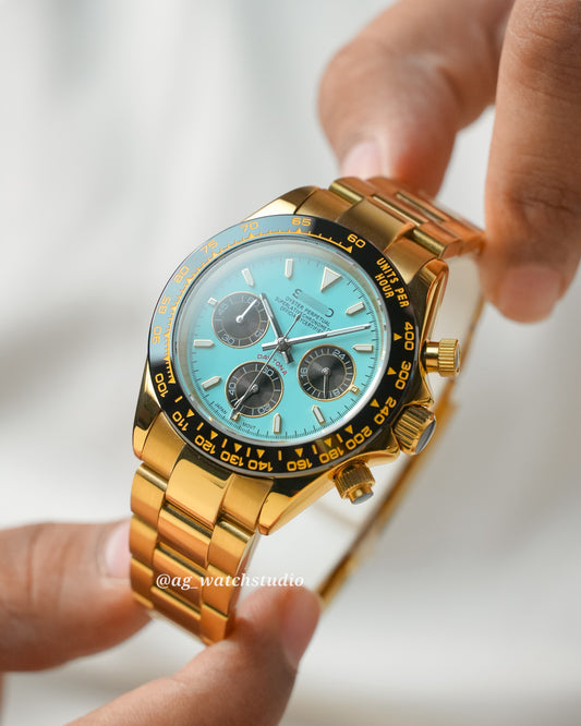 Daytona Seiko Mod Tiffany / Yellow Gold