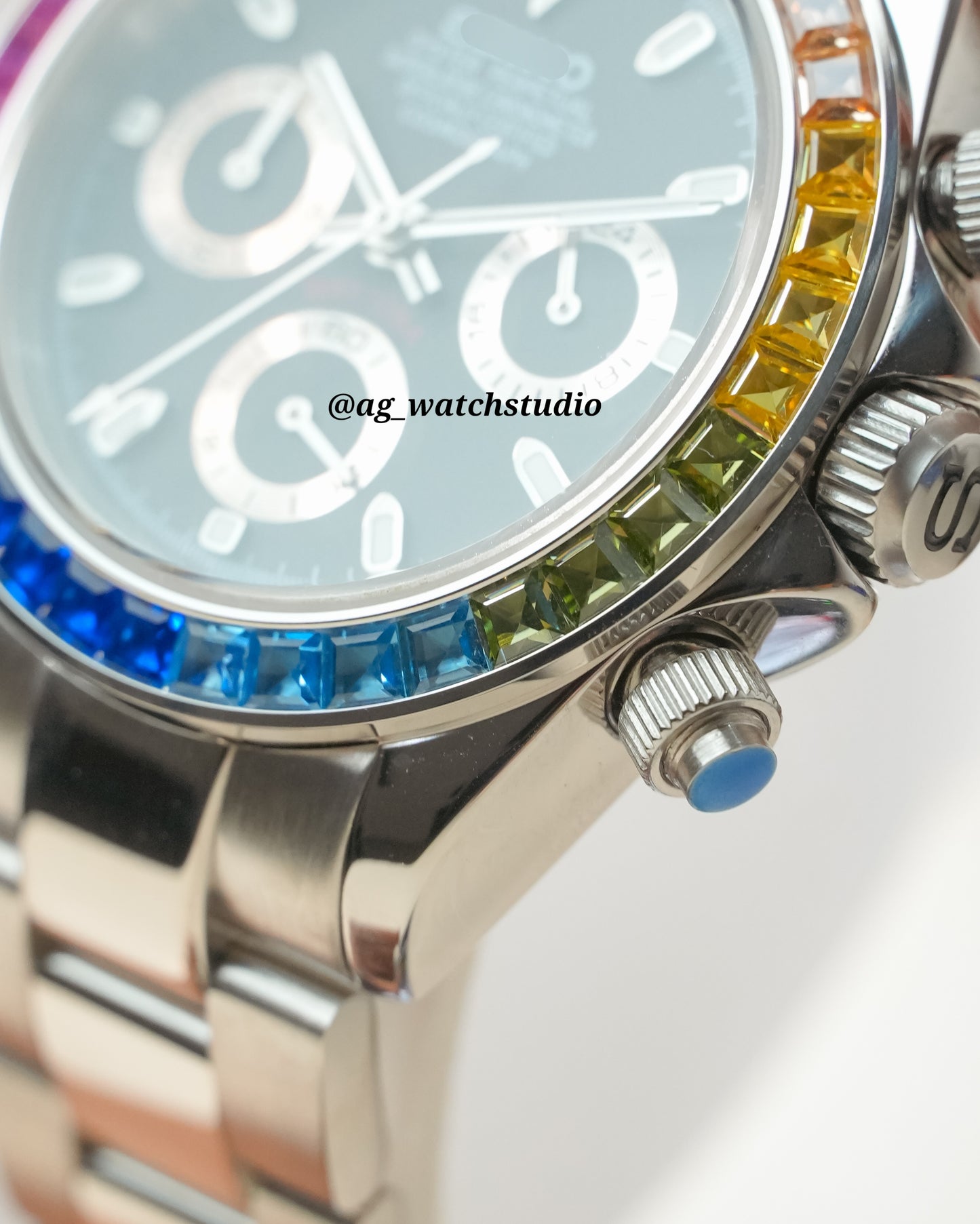 Seiko Mod Rainbow Daytona with VK63 Mechaquartz Chronograph Movement.