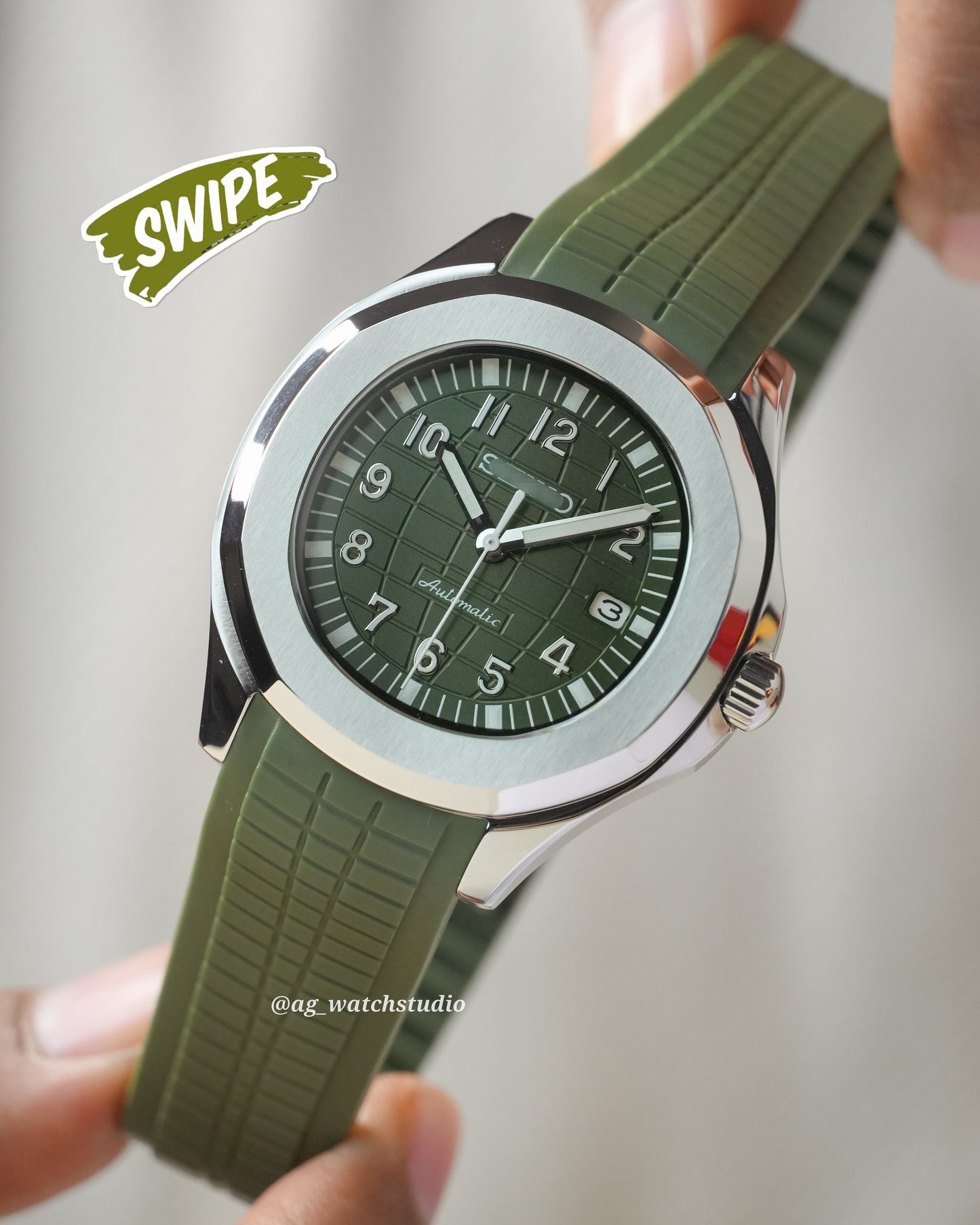 Seiko Mod Aquanaut with NH35 Movement (Olive Green)