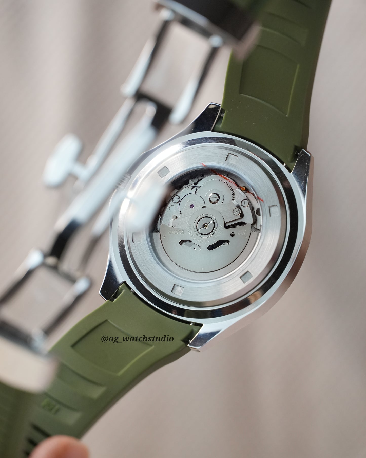 Seiko Mod Aquanaut with NH35 Movement (Olive Green)