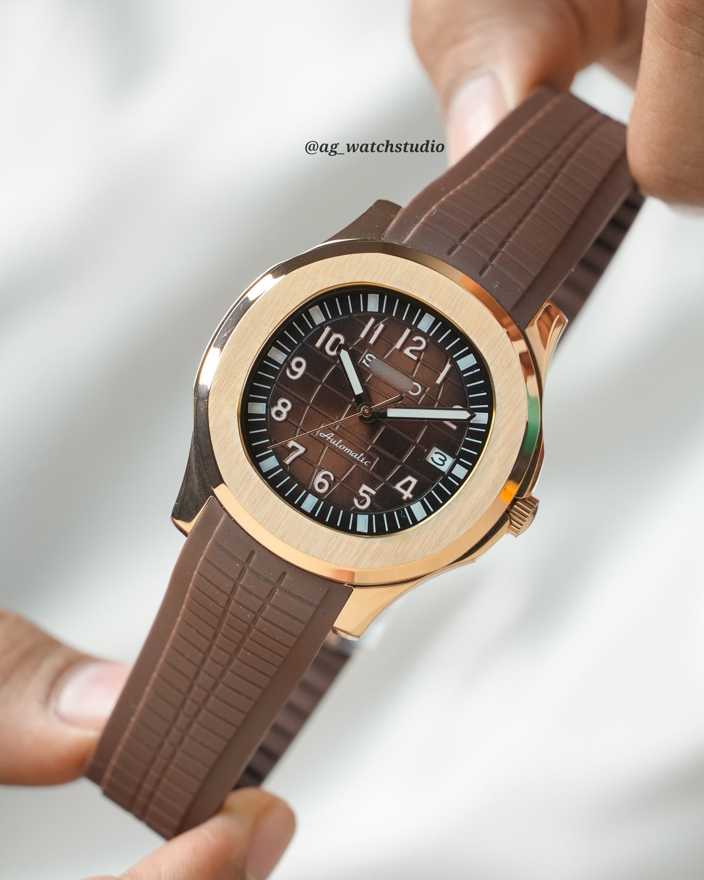 Seiko Mod Aquanaut with NH35 Movement (RoseGold and Brown)