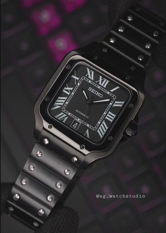 Seiko Mod Santos (Full Black) (Date @ 6)