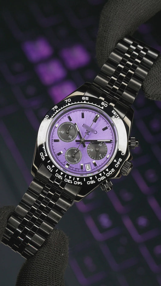 Seiko Mod Daytona with VK63 Mechaquartz Movement ( Speedtimer Purple )