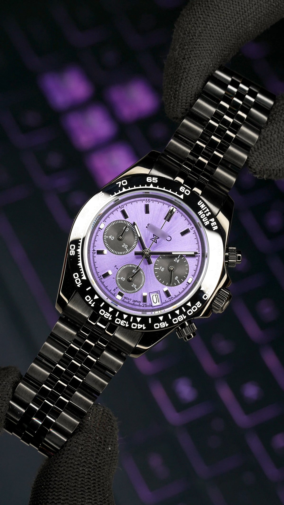 Seiko Mod Daytona with VK63 Mechaquartz Movement ( Speedtimer Purple )