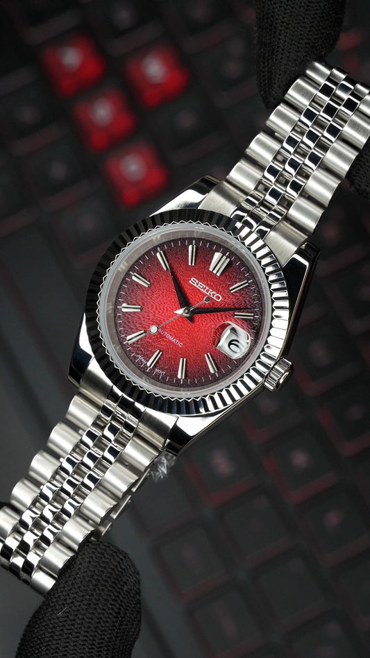 Seiko Mod Datejust Red Texture
