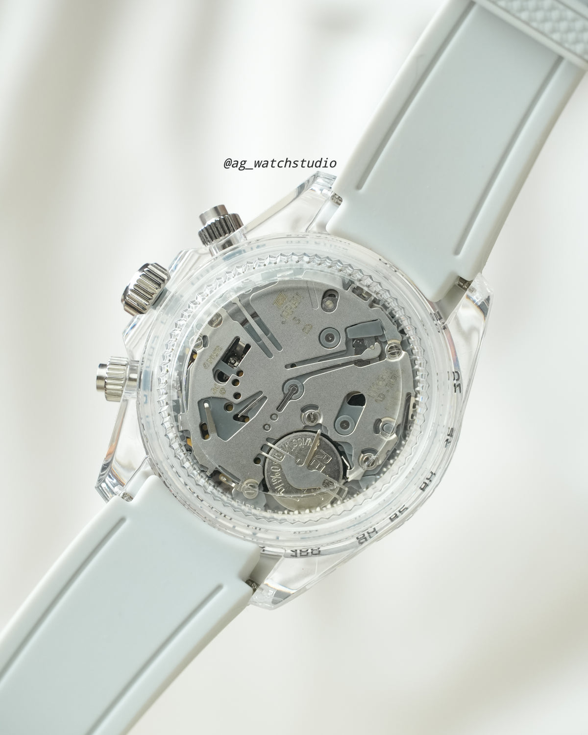 “Feather” - Crystal Clear Daytona inspired Chronograph Watch Build ( Clear/Transparent )