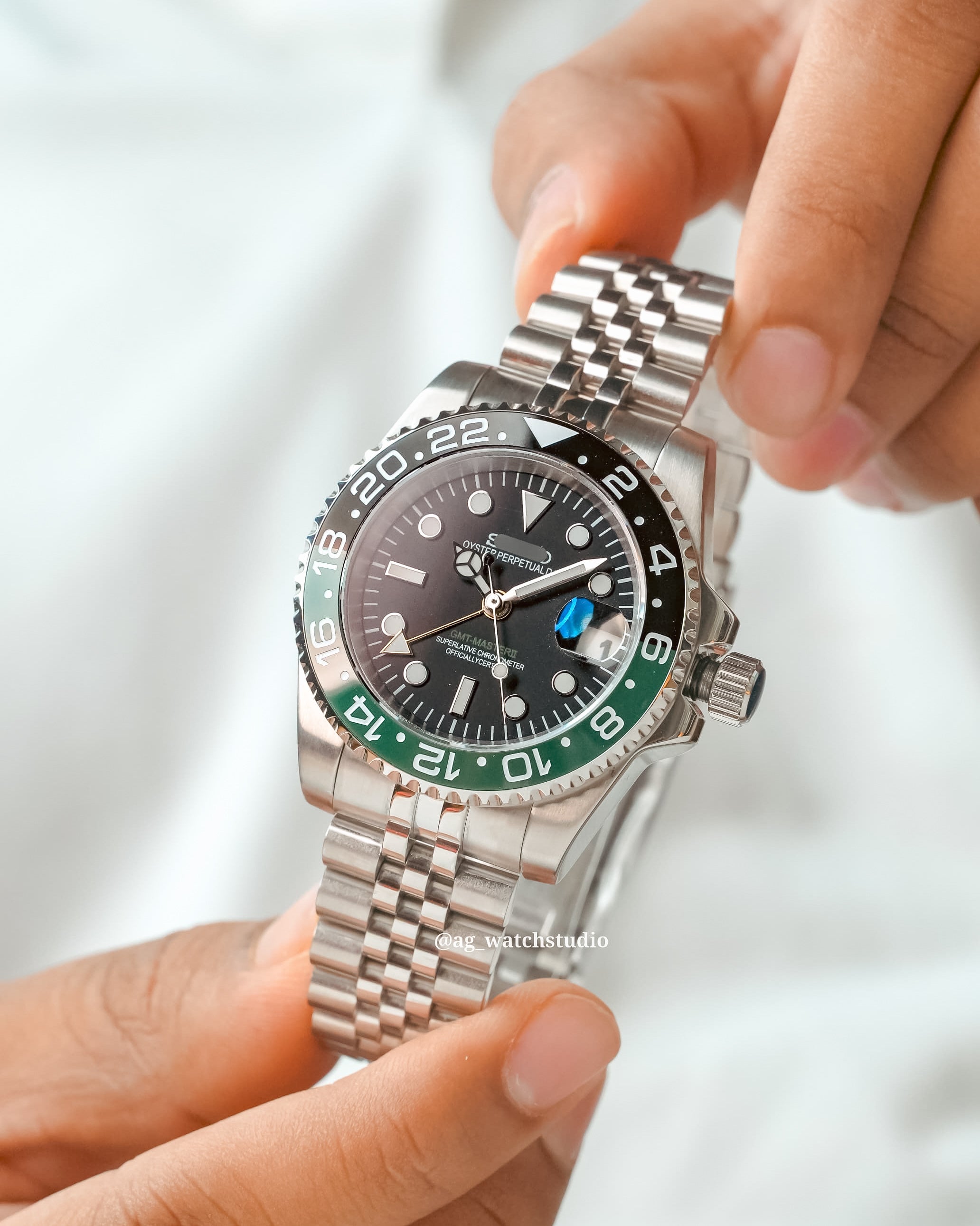 Seiko Mod Sprite with GMT NH34 Movement (Black/Green)